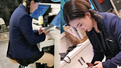 []奔驰女销售就爱穿靴子
